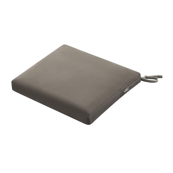 Classic Accessories Ravenna Water-Resistant Patio Chair Seat Cushion, 18 x 18 x 2 Inch, Dark Taupe 62-176-011001-EC - main